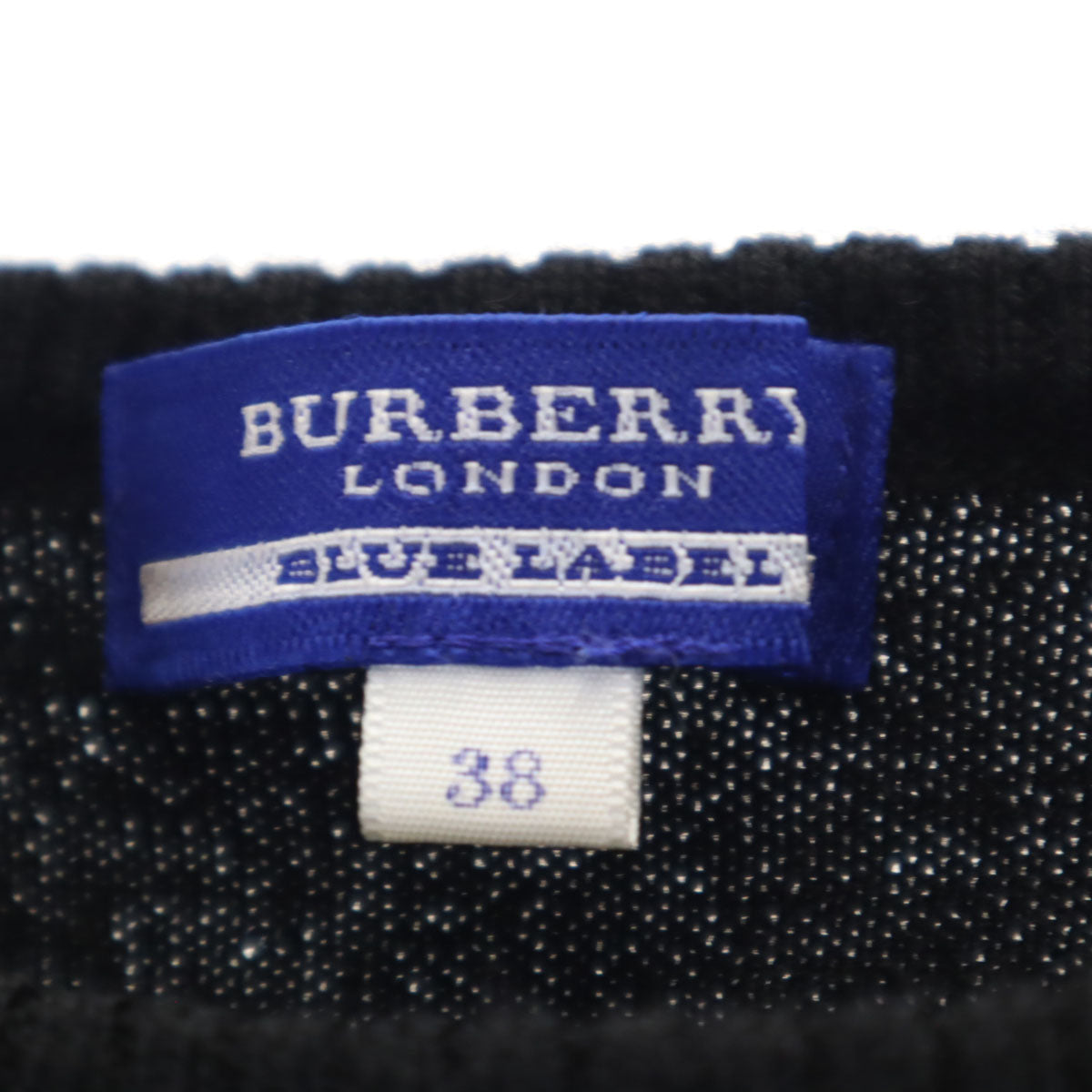BURBERRY LONDON BLUE LABEL バーバリー ロンドン ブルーレーベル フレンチスリーブ ニット 38 ブラック 三陽商会 レディース