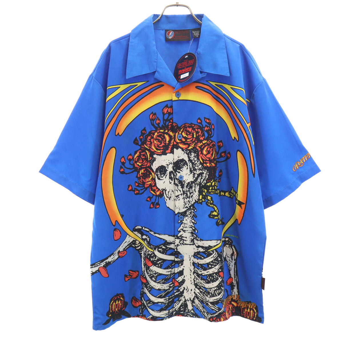 未使用 GREATFUL DEAD グレイトフルデッド 半袖 オープンカラーシャツ XL ブルー メンズ