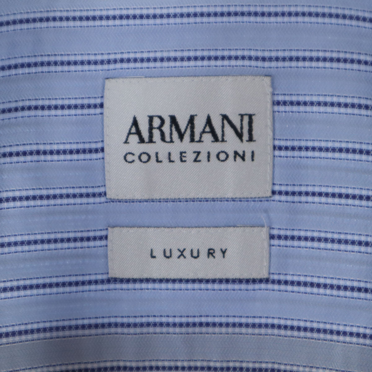 ARMANI COLLEZIONI アルマーニコレッツォーニ 長袖 コットンシャツ 40 ブルー系 メンズ