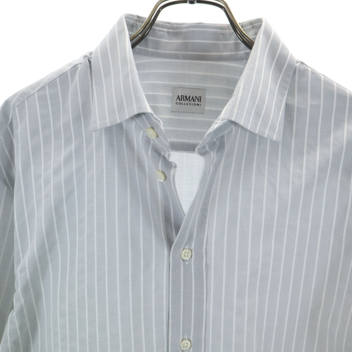 ARMANI COLLEZIONI アルマーニコレッツォーニ 長袖 コットンシャツ 41 グレー系 メンズ