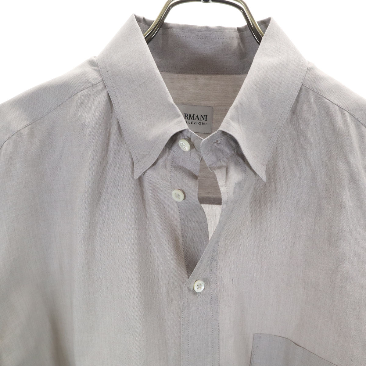 ARMANI COLLEZIONI アルマーニコレッツォーニ 長袖 コットンシャツ 41 グレー系 メンズ