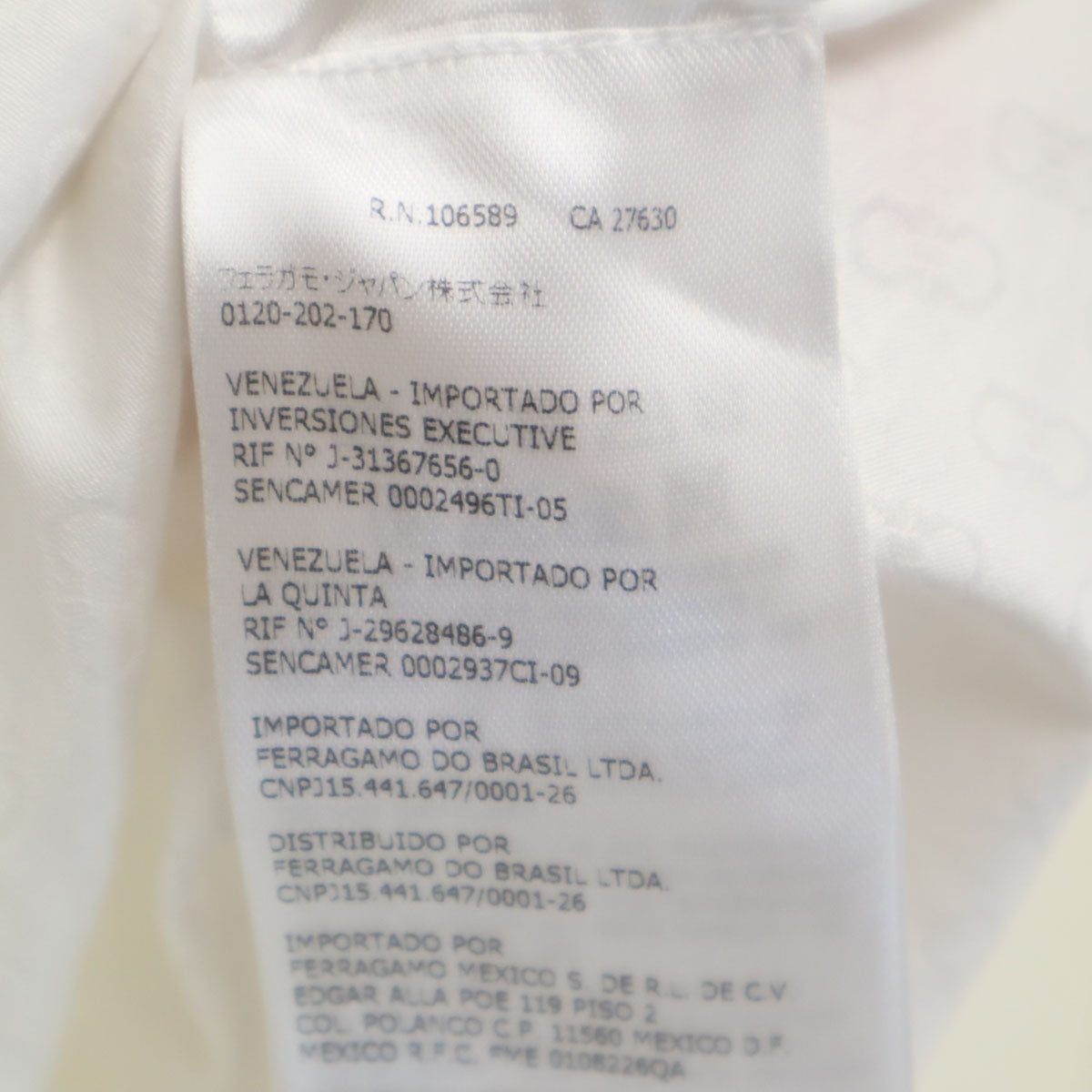 SalvatoreFerragamo サルバトーレフェラガモ 長袖 コットンシャツ XS ホワイト メンズ