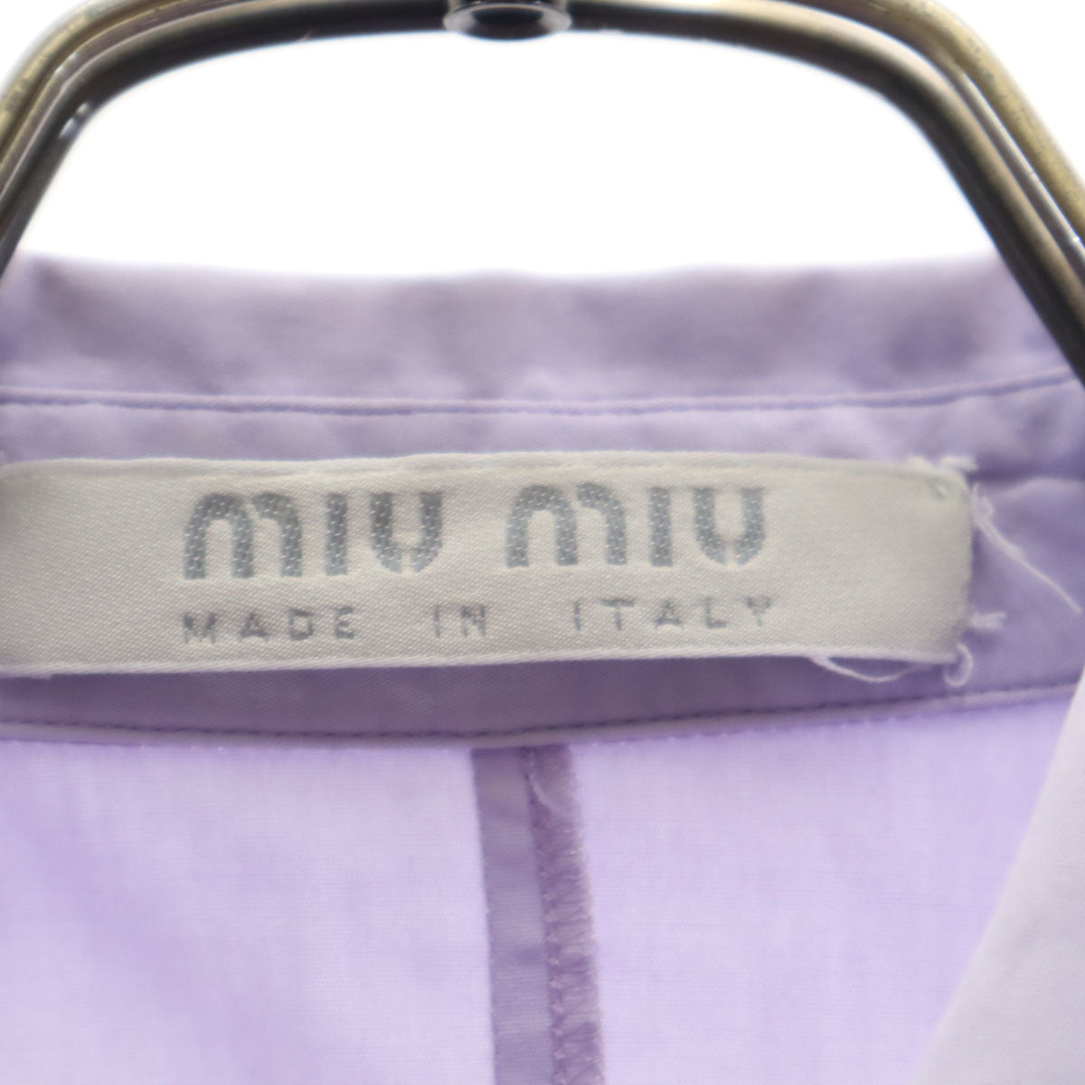 MIUMIU ミュウミュウ イタリア製 長袖 コットンシャツ 38 パープル レディース