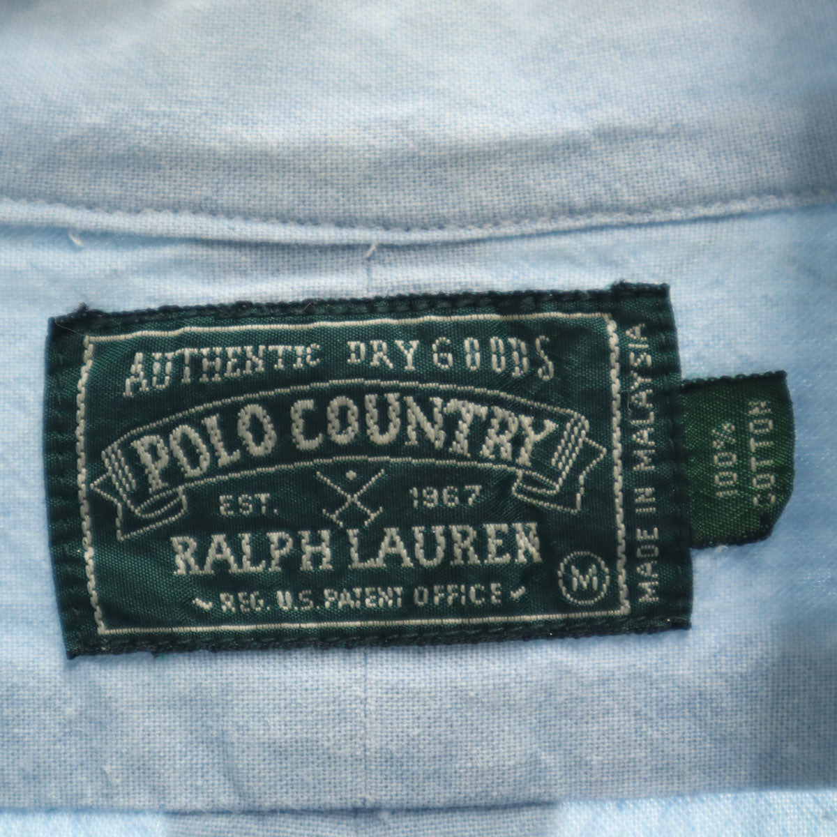 POLO COUNTRY ポロカントリー 80s 90s オールド 長袖 コットンシャツ M ライトブルー ラルフローレン メンズ