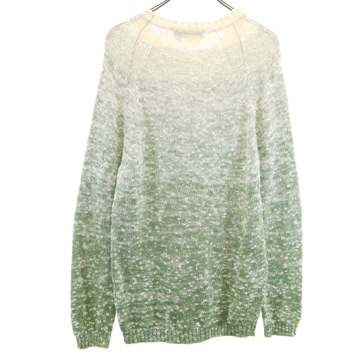 SalvatoreFerragamo サルバトーレフェラガモ 90s イタリア製 オールド 長袖 グラデーション ニット L ライトグリーン メンズ
