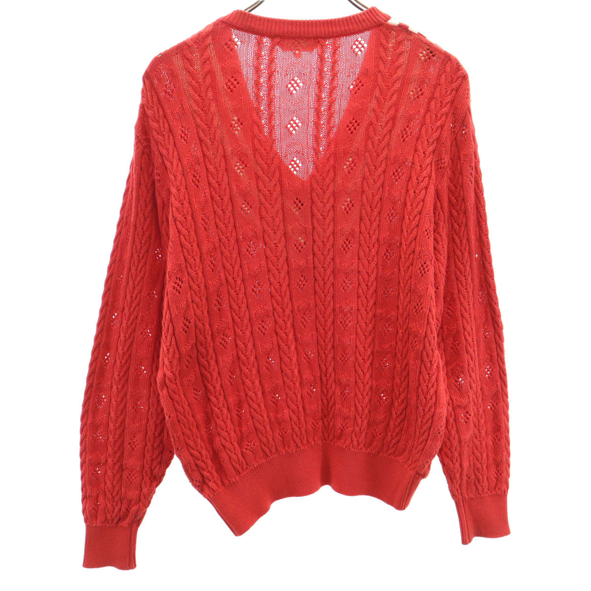 Christian Dior SPORTS クリスチャンディオールスポーツ 90s オールド 長袖 Vネック セーター M レッド レディース