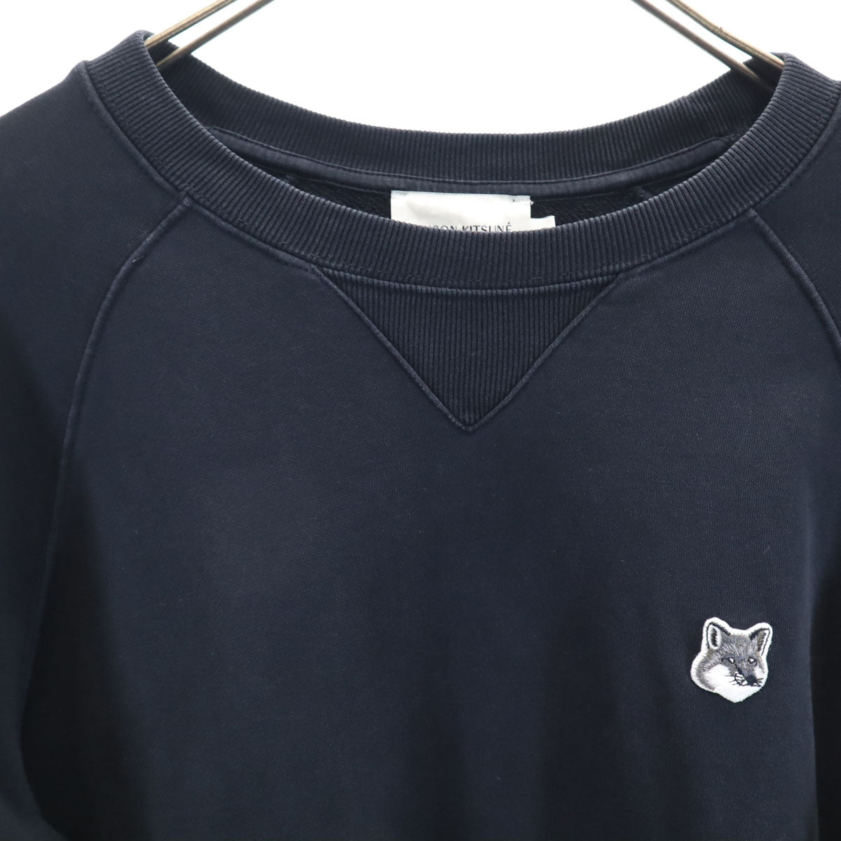 MAISON KITSUNE メゾンキツネ ポルトガル製 長袖 前V スウェット M ブラック メンズ