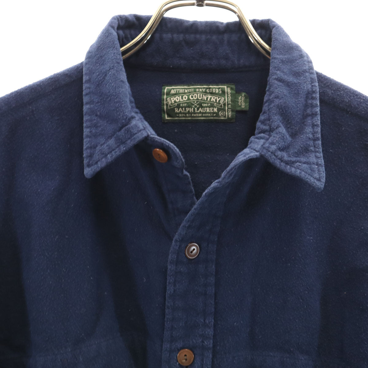 POLO COUNTRY RALPH LAUREN ポロカントリー ラルフローレン 80s 90s オールド 長袖 ネルシャツ XL ネイビー メンズ