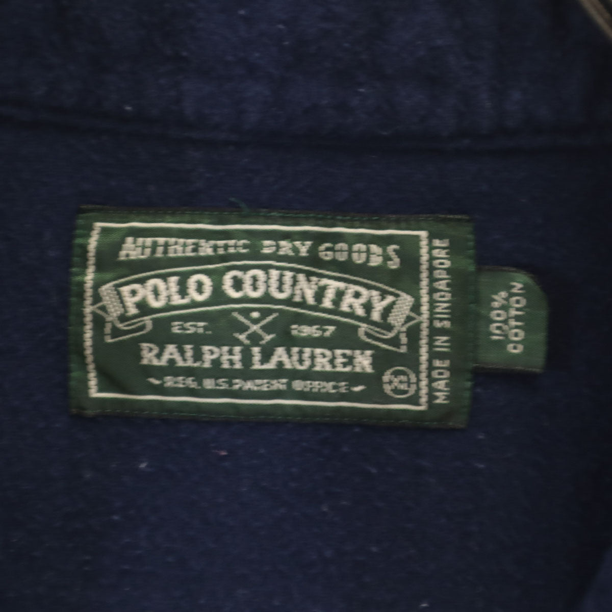 POLO COUNTRY RALPH LAUREN ポロカントリー ラルフローレン 80s 90s オールド 長袖 ネルシャツ XL ネイビー メンズ