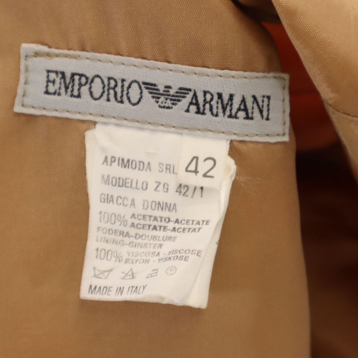 Emporio Armani エンポリオアルマーニ 90s イタリア製 オールド 総柄 ショート丈 ジャケット 42 マルチ レディース