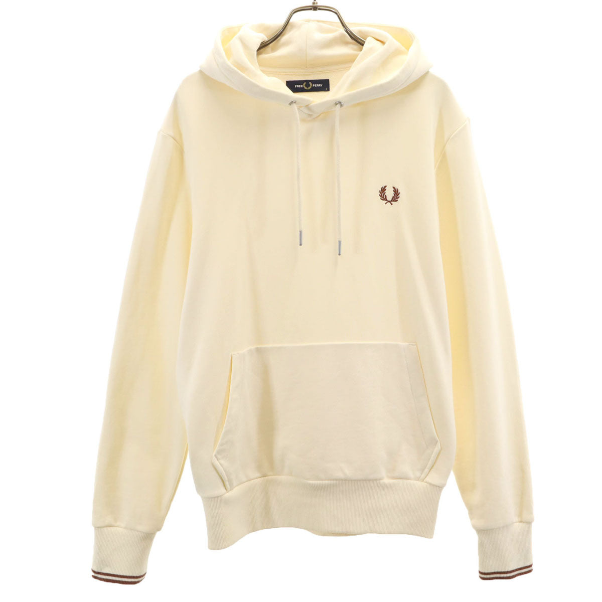 FRED PERRY フレッドペリー 長袖 スウェットパーカー S アイボリー メンズ