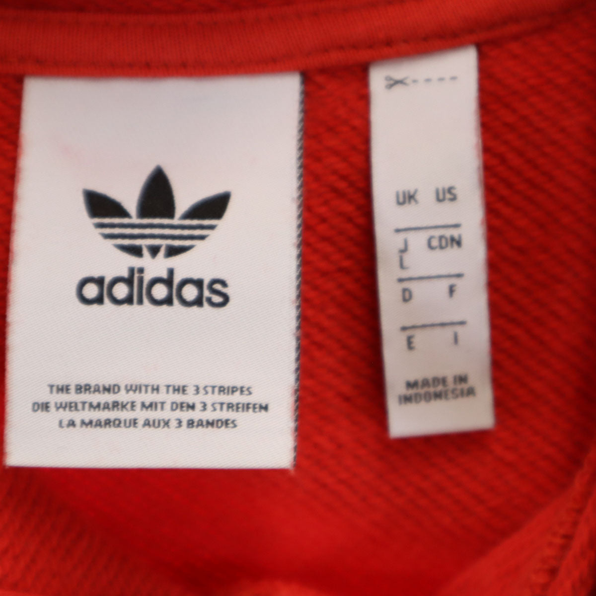 adidas アディダス ビッグ トレフォイル 長袖 スウェットパーカー L レッド プルオーバー メンズ