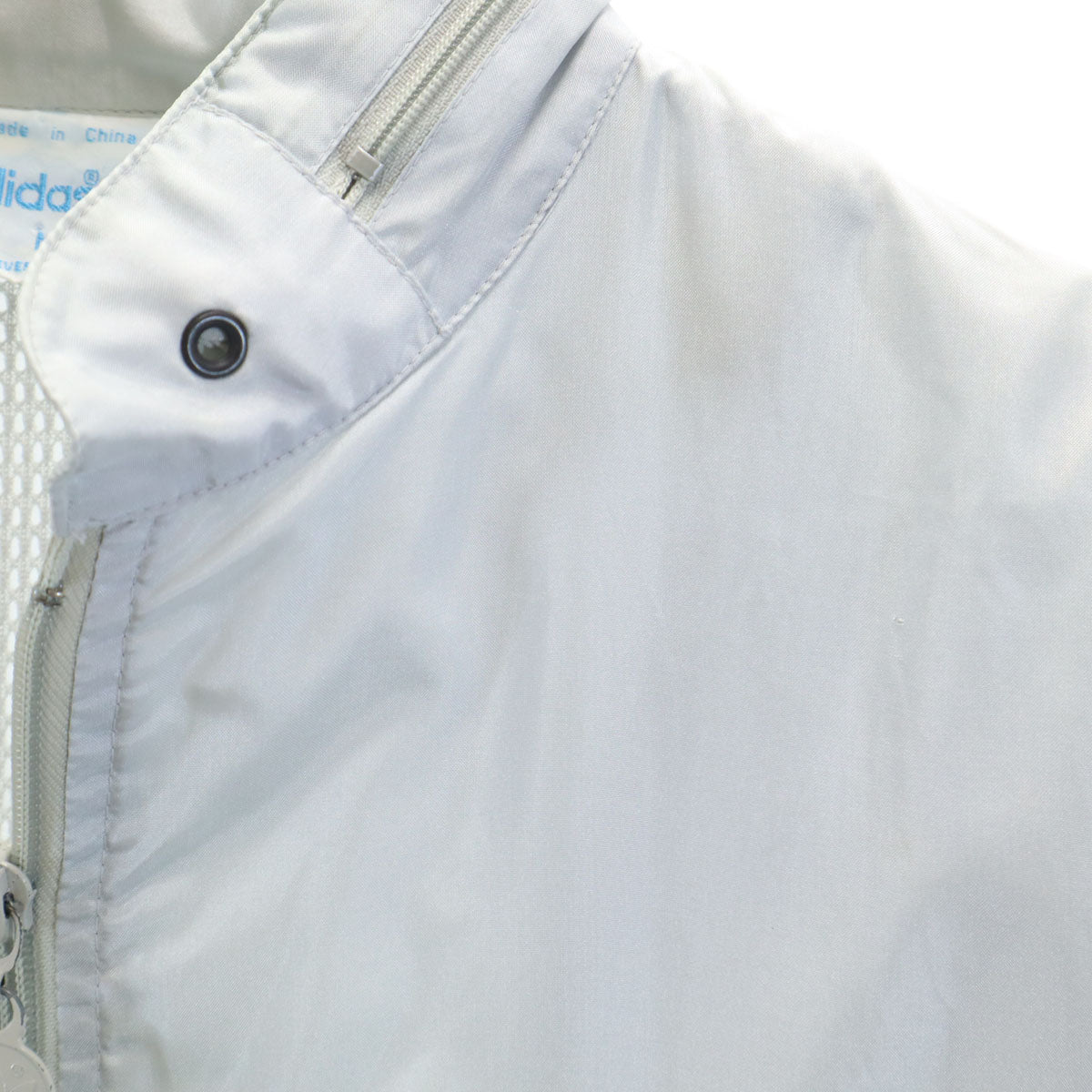 adidas アディダス 80s ヴィンテージ トレフォイルロゴ ナイロンジャケット M シルバー フーディー メンズ