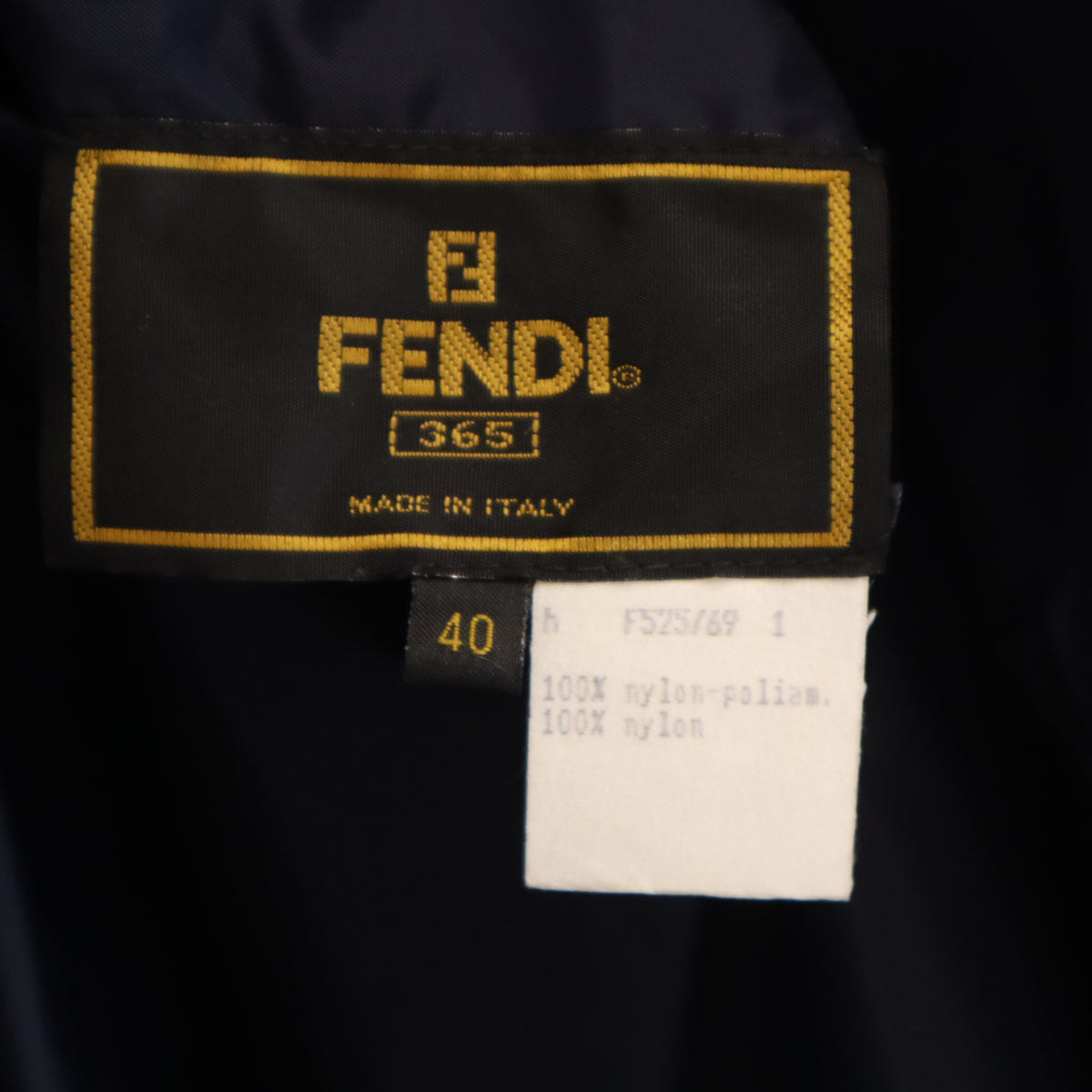 FENDI フェンディ 90s 00s イタリア製 オールド ナイロンジャケット 40 ネイビー レディース