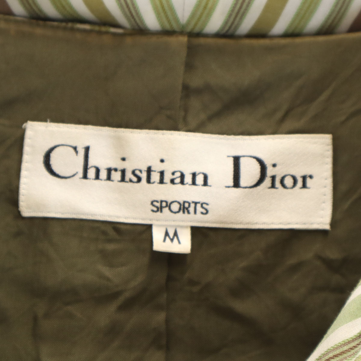 Christian Dior SPORTS クリスチャンディオールスポーツ 90s シルクブレンド オールド フーデッド コート M カーキ レディース