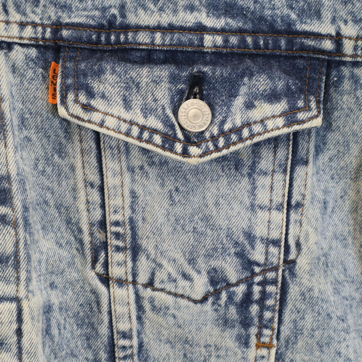 Levi's リーバイス 80s 70649-0217 日本製 オレンジタブ ヴィンテージ ケミカル デニムジャケット L ウォッシュブルー ジージャン トラッカー メンズ
