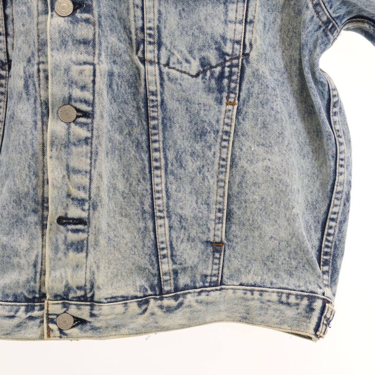 Levi's リーバイス 80s 70649-0217 日本製 オレンジタブ ヴィンテージ ケミカル デニムジャケット L ウォッシュブルー ジージャン トラッカー メンズ