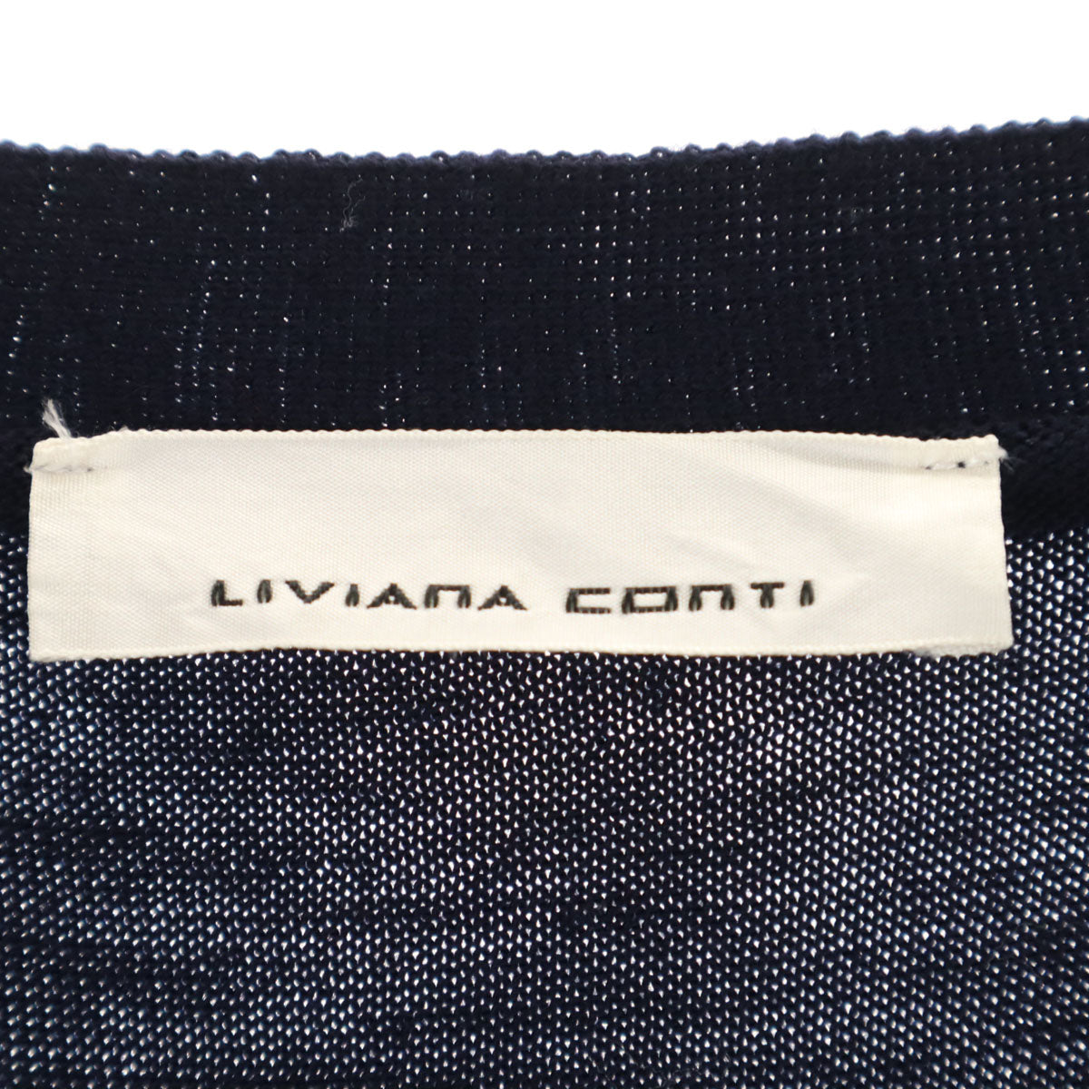 LIVIANA CONTI リビアナコンティ 長袖 Vネック ニットカーディガン 40 ネイビー レディース