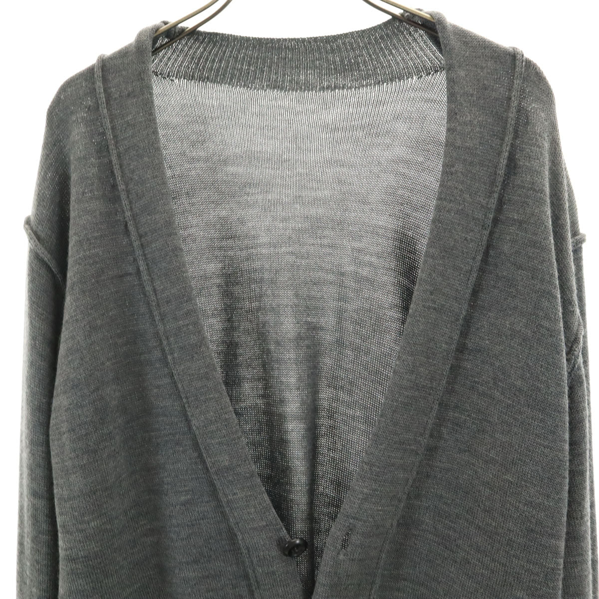 slowgun スロウガン 長袖 Vネック ニットカーディガン グレー メンズ