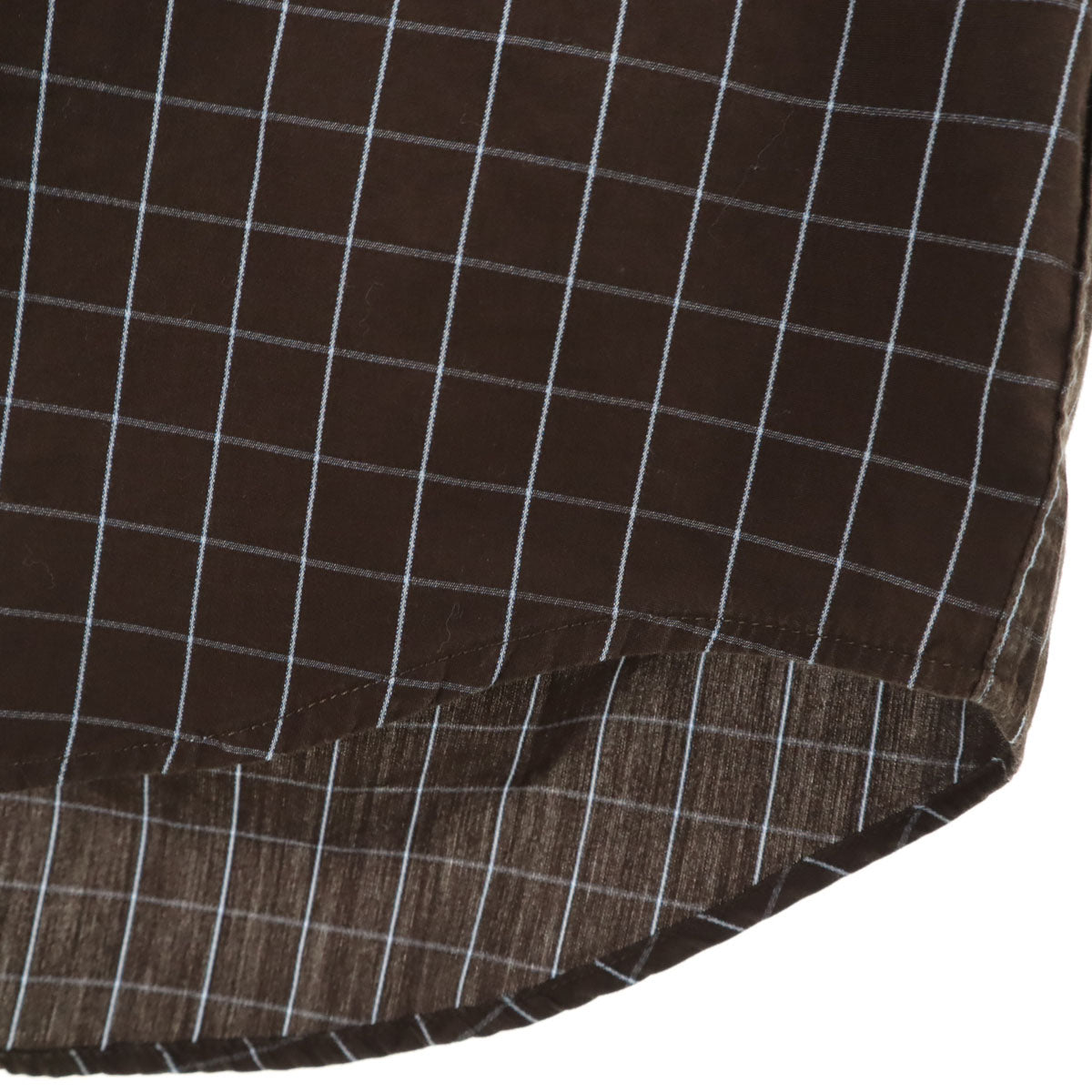 LANVIN LA COLLECTION ランバンコレクション 日本製 チェック柄 長袖 コットンシャツ L ブラウン メンズ