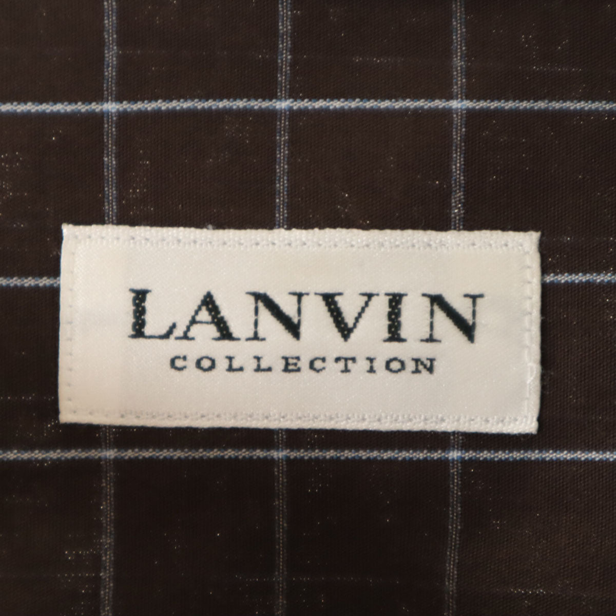 LANVIN LA COLLECTION ランバンコレクション 日本製 チェック柄 長袖 コットンシャツ L ブラウン メンズ