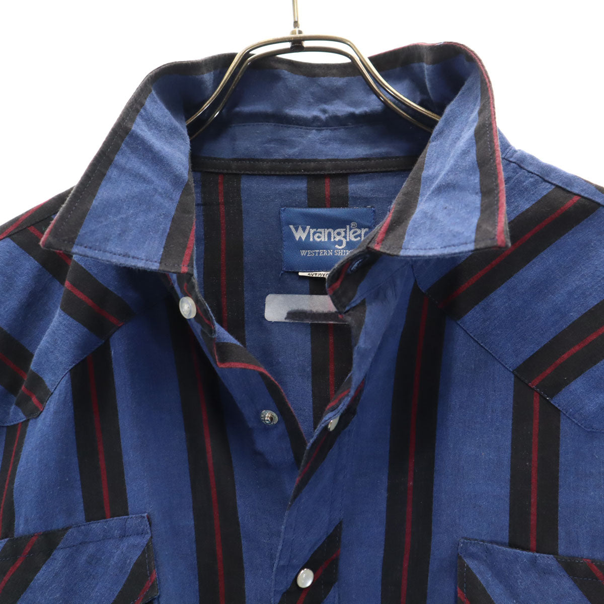 Wrangler ラングラー 90s オールド ストライプ柄 長袖 ウエスタンシャツ ブルー メンズ