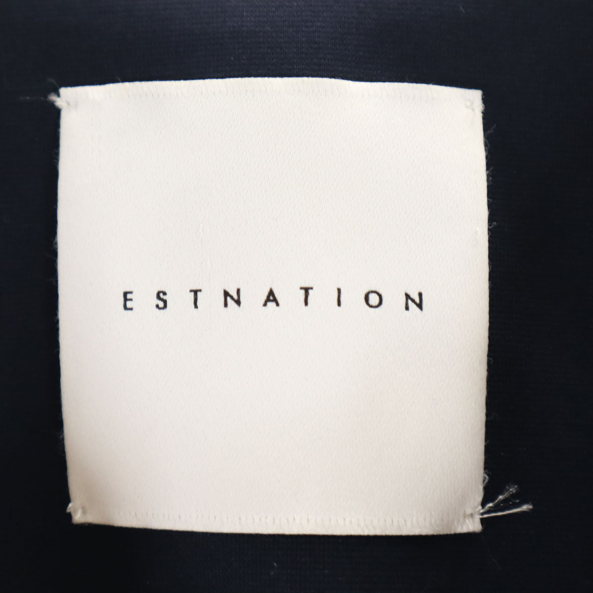 ESTNATION エストネーション 日本製 長袖 ノーカラージャケット 36 ネイビー レディース