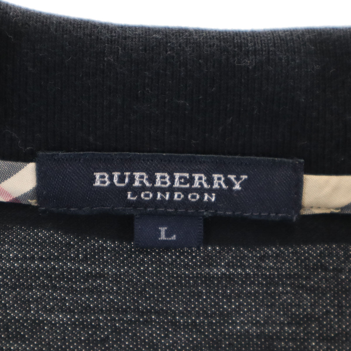 BURBERRY LONDON バーバリーロンドン 半袖 ポロシャツ L ブラック メンズ