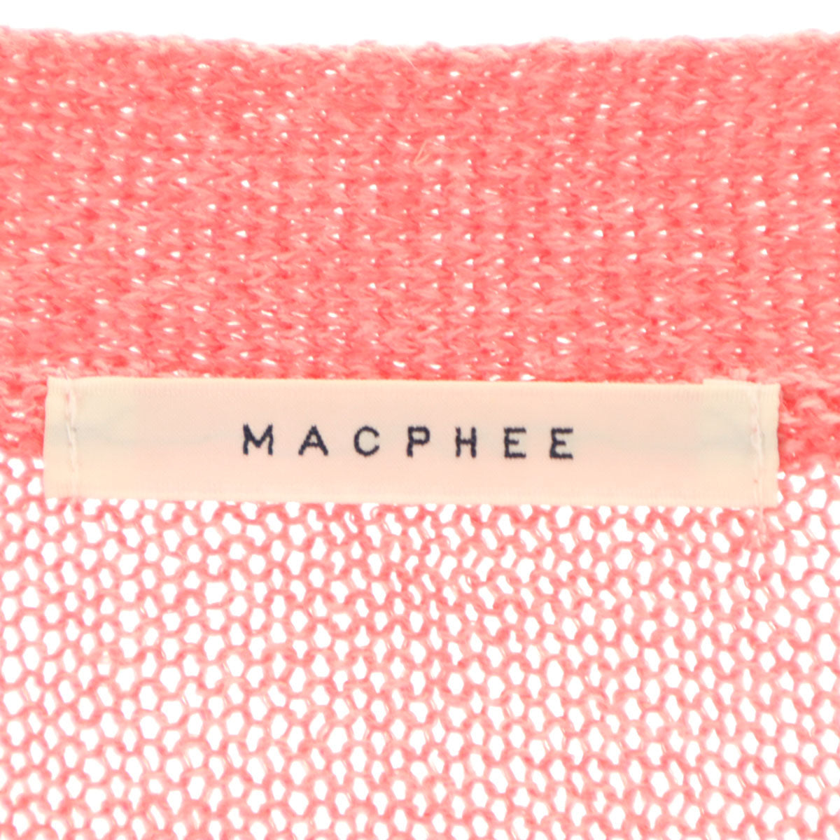 MACPHEE マカフィー 日本製 長袖 ニットカーディガン S ピンク レディース