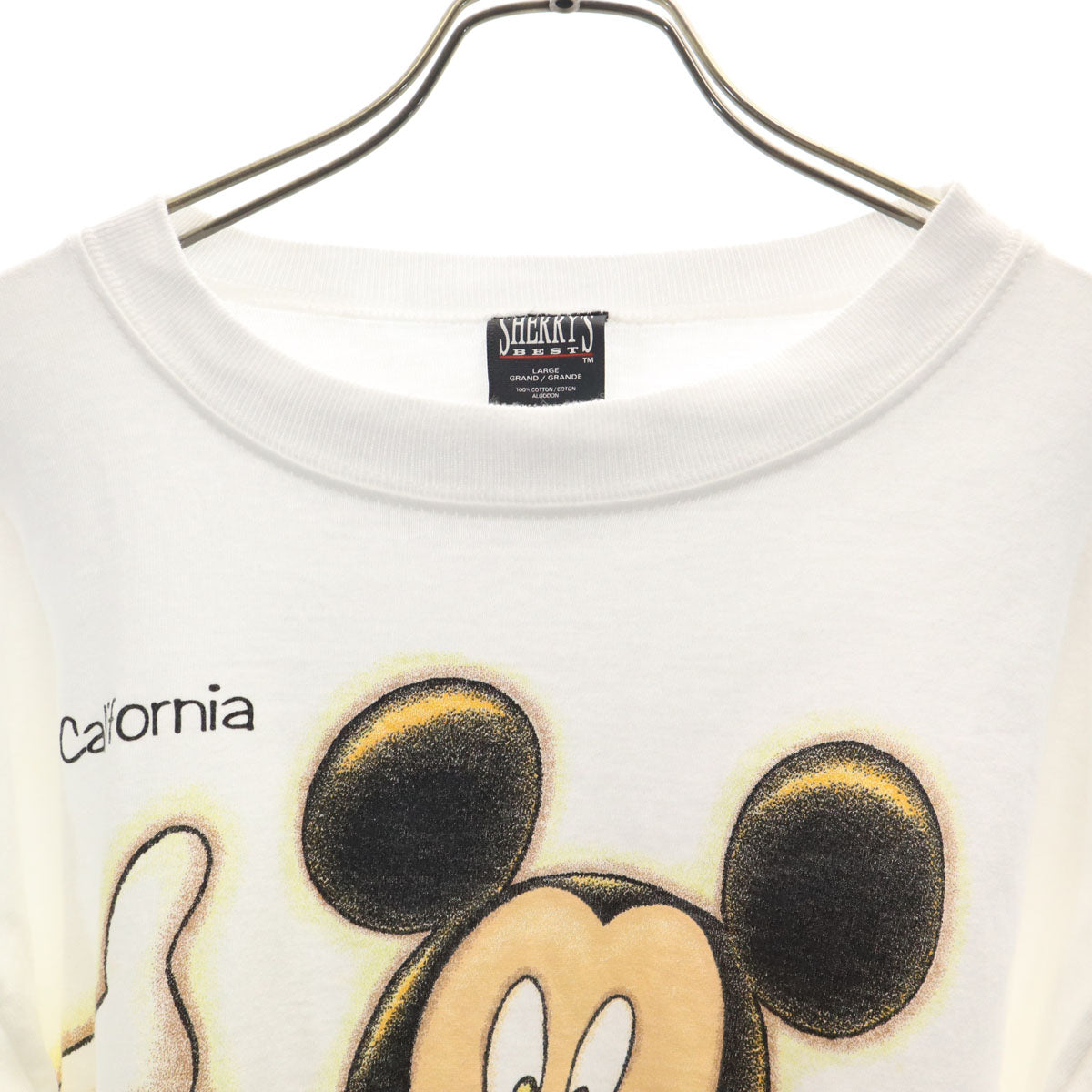 SHERRY’S シェリーズ 90s USA製 オールド ミッキーマウス 長袖 Tシャツ L ホワイト ロンT メンズ