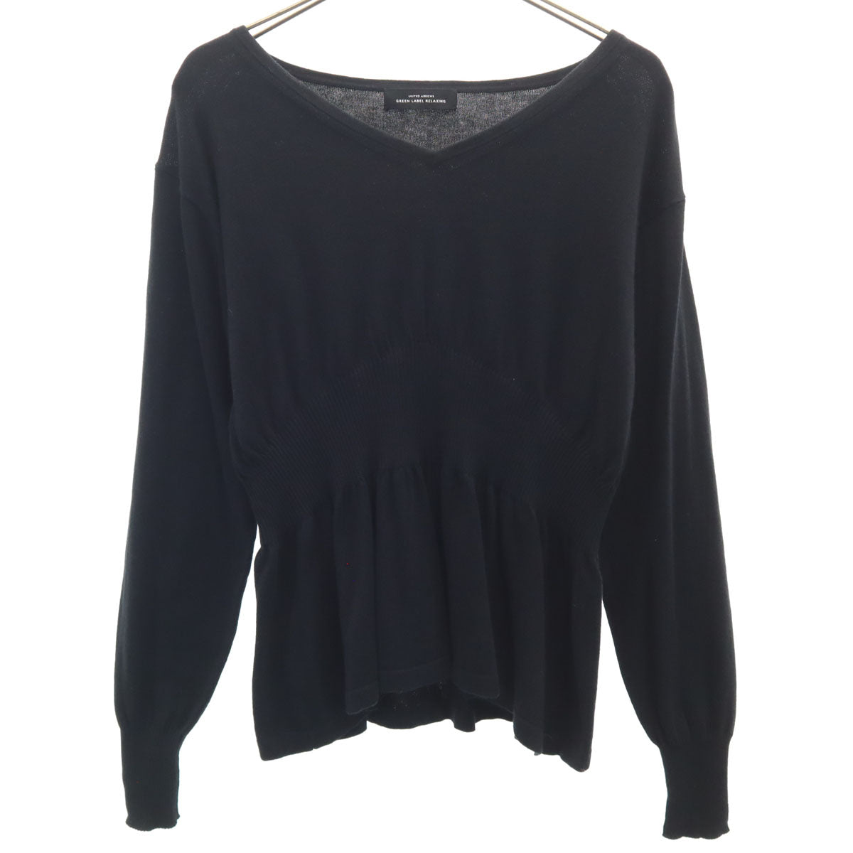 UNITED ARROWS GREEN LABEL RELAXING ユナイテッドアローズ グリーンレーベルリラクシング 長袖 Vネック ニット ブラック セーター レディース