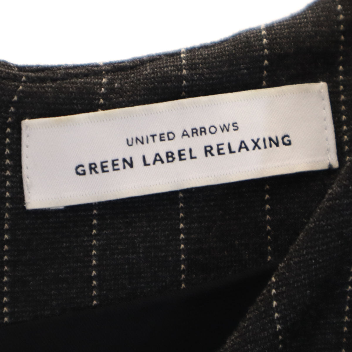 UNITED ARROWS GREEN LABEL RELAXING ユナイテッドアローズ グリーンレーベルリラクシング ストライプ柄 7分袖 レイヤード ブラウス チャコールグレー レディース