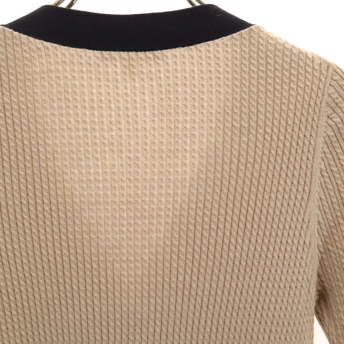 PAULE KA ポールカ 7分袖 Vネック ニット M ベージュ レディース