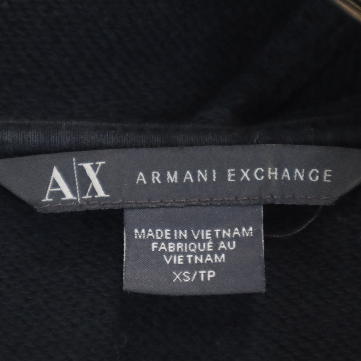 ARMANI EXCHANGE アルマーニエクスチェンジ バックロゴ 長袖 スウェット ジップパーカー XS ブラック レディース