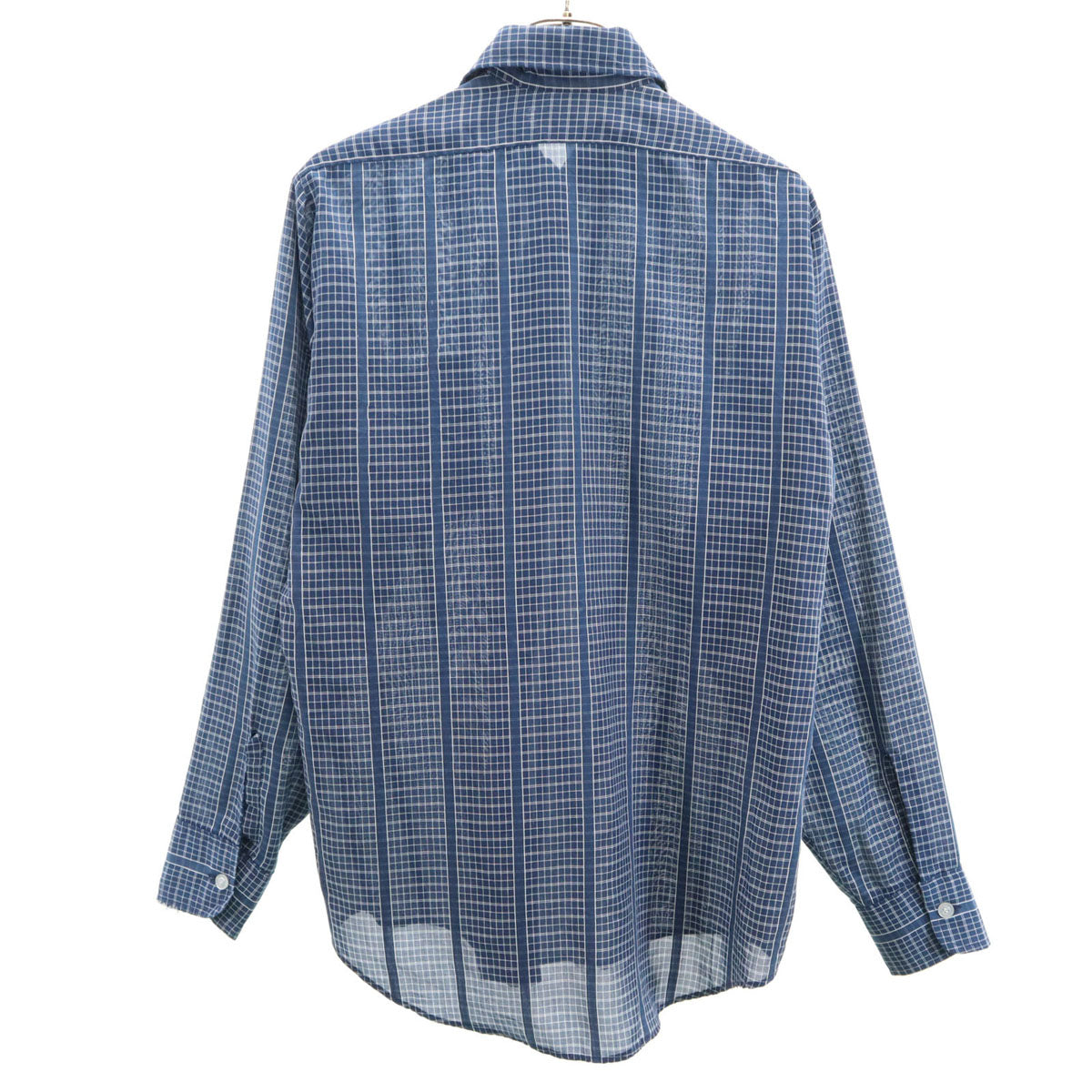 VAN HEUSEN ヴァンヒューゼン 70s 80s ヴィンテージ 衿芯 チェック柄 長袖 シャツ ブルー メンズ