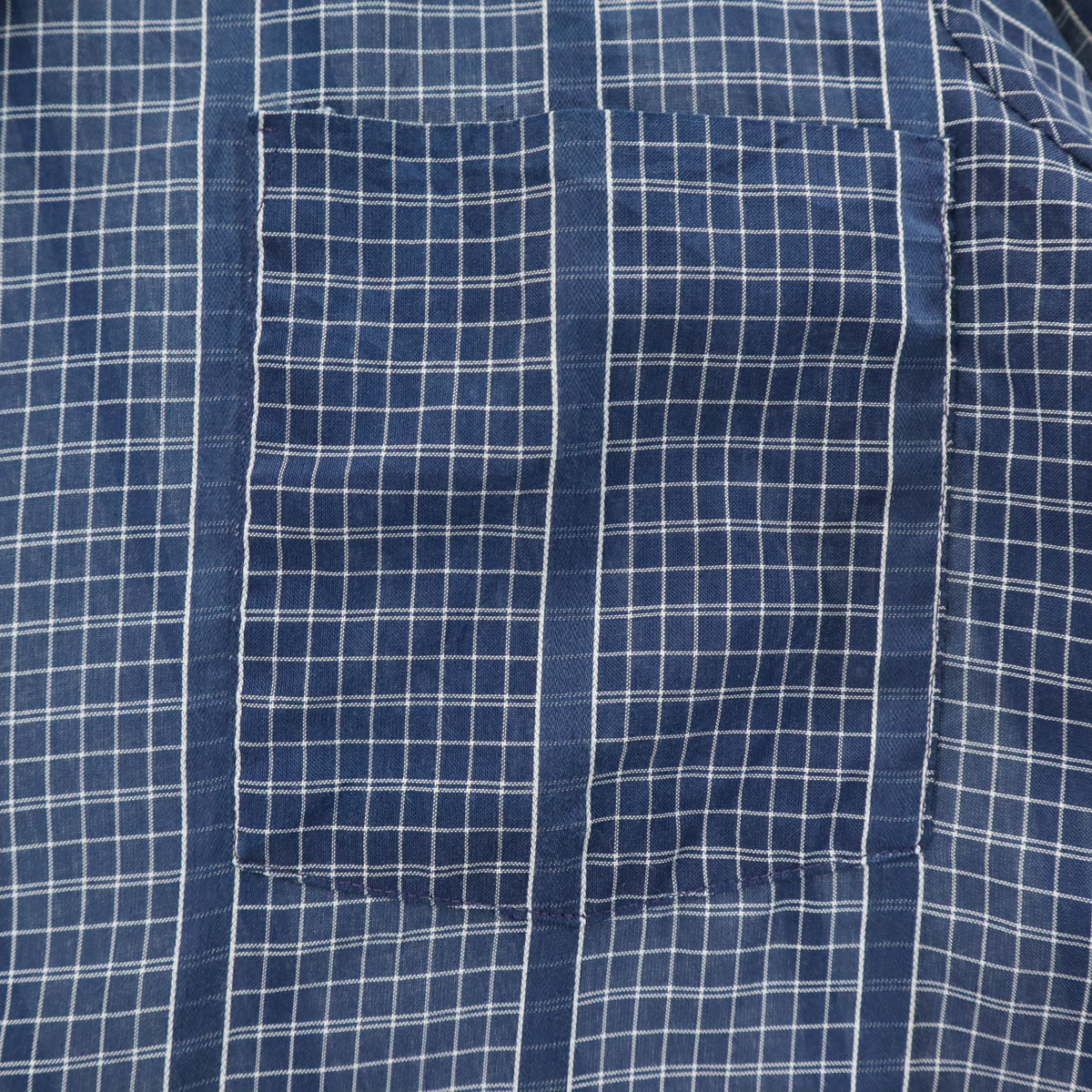 VAN HEUSEN ヴァンヒューゼン 70s 80s ヴィンテージ 衿芯 チェック柄 長袖 シャツ ブルー メンズ