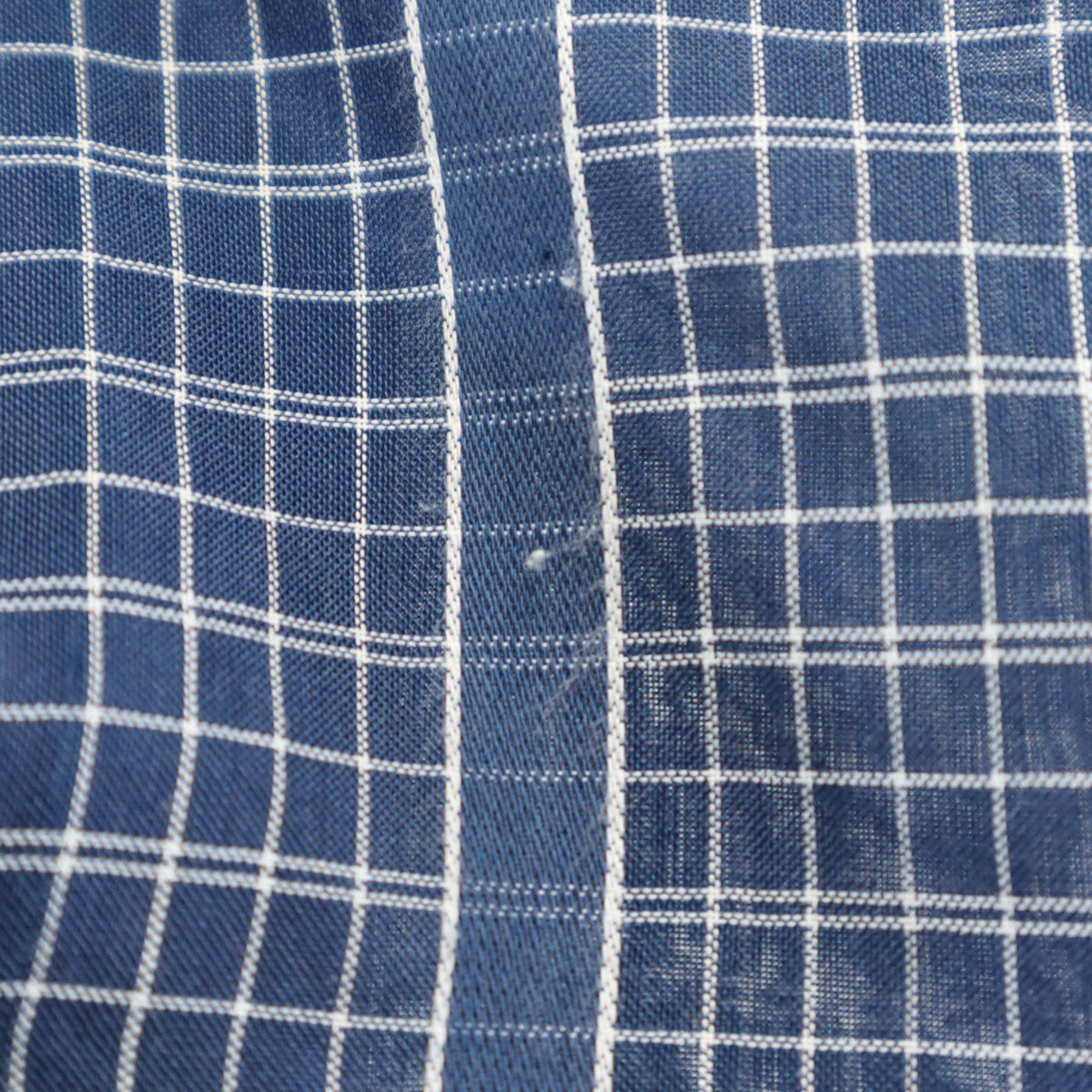 VAN HEUSEN ヴァンヒューゼン 70s 80s ヴィンテージ 衿芯 チェック柄 長袖 シャツ ブルー メンズ