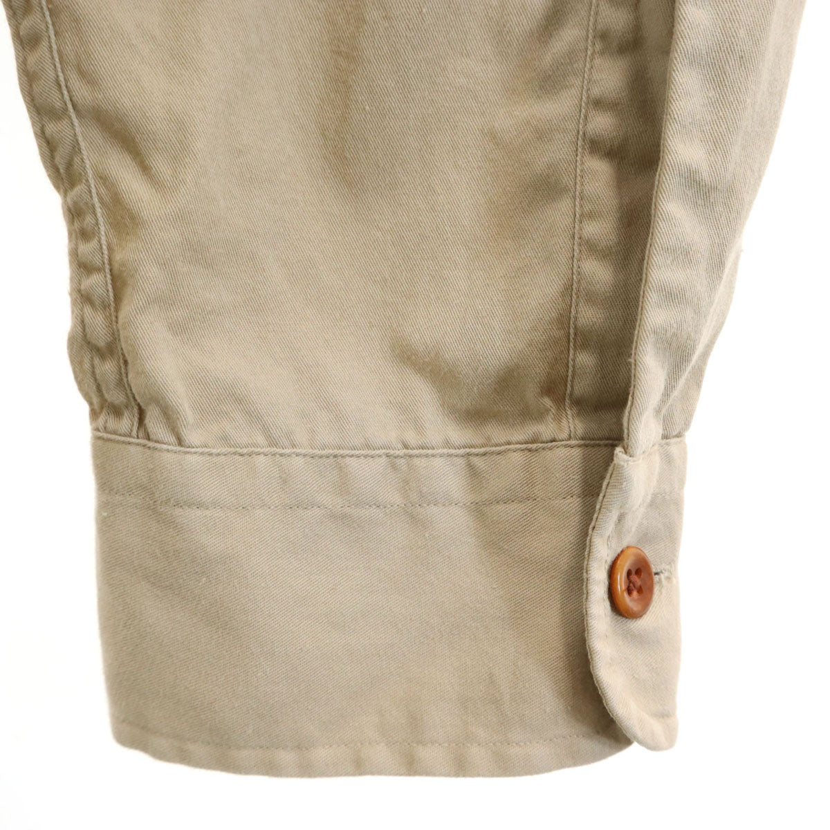 RRL ダブルアールエル 90s オールド 初期タグ 赤3星 長袖 コットンシャツ L ベージュ ラルフローレン メンズ