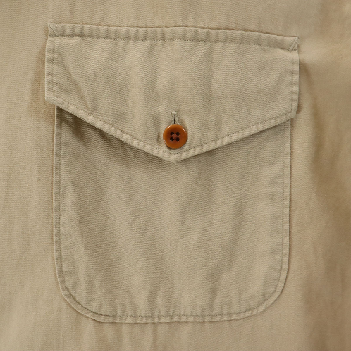 RRL ダブルアールエル 90s オールド 初期タグ 赤3星 長袖 コットンシャツ L ベージュ ラルフローレン メンズ