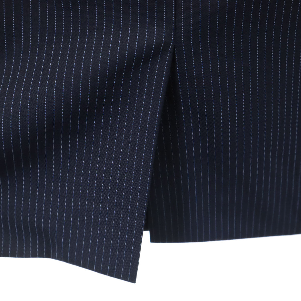 Aquascutum アクアスキュータム 日本製 ストライプ柄 スカートスーツ 上下 セットアップ 8 ネイビー レディース