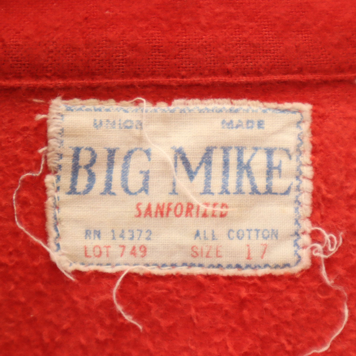 ビッグマイク 70s ヴィンテージ 長袖 コットンシャツ 17 レッド メンズ