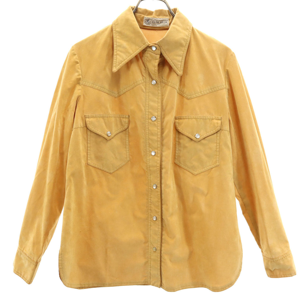 VINTAGE ヴィンテージ 70s 長袖 スエード シャツ マスタード レディース