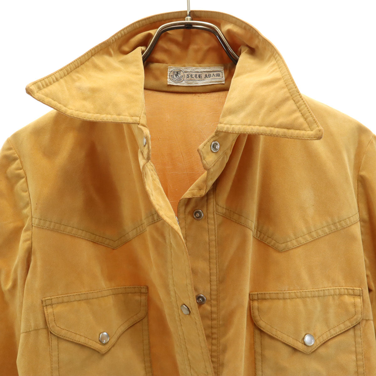 VINTAGE ヴィンテージ 70s 長袖 スエード シャツ マスタード レディース