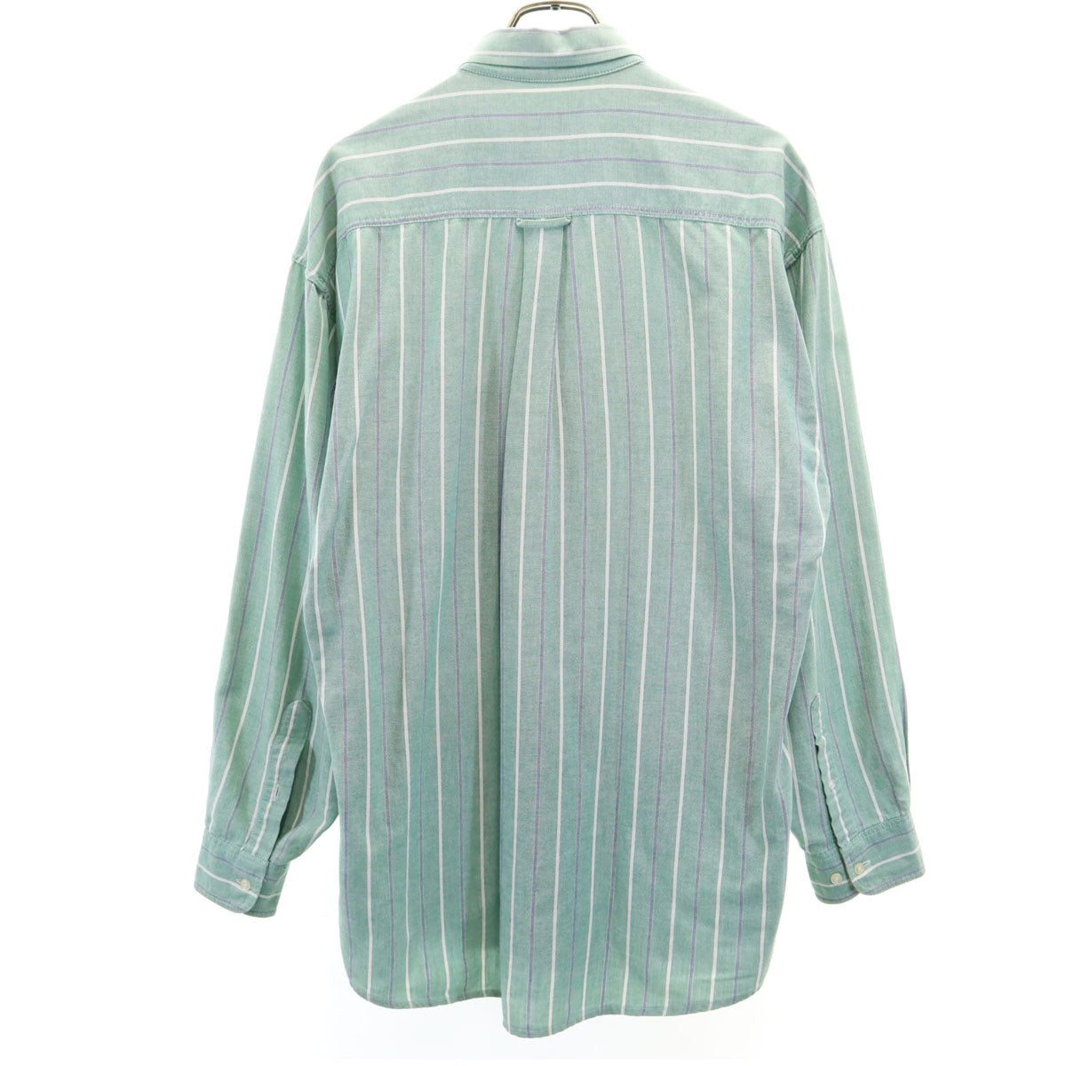GAP ギャップ 90s オールド 紺タグ ストライプ柄 長袖 ボタンダウンシャツ ライトグリーン メンズ