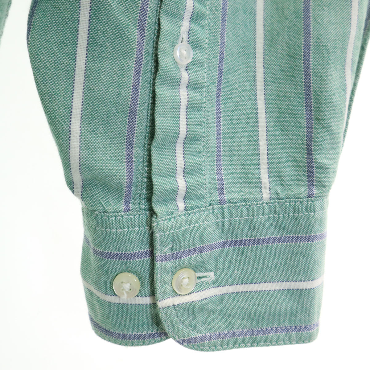 GAP ギャップ 90s オールド 紺タグ ストライプ柄 長袖 ボタンダウンシャツ ライトグリーン メンズ