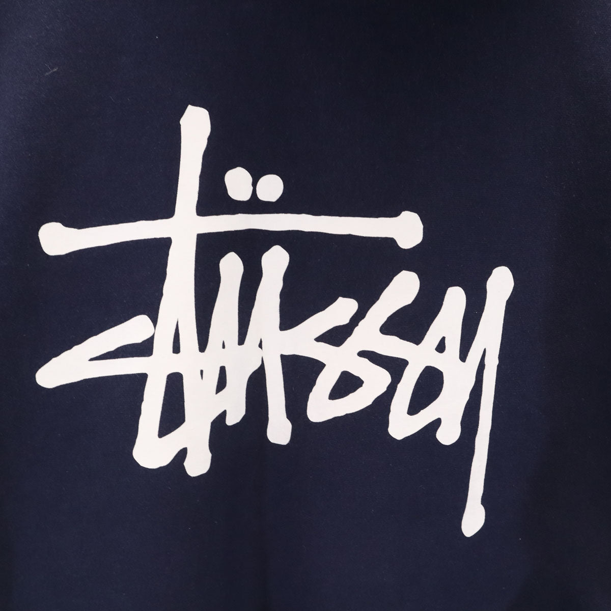 STUSSY ステューシー バックロゴ 長袖 スウェットパーカー S ネイビー 裏起毛 メンズ