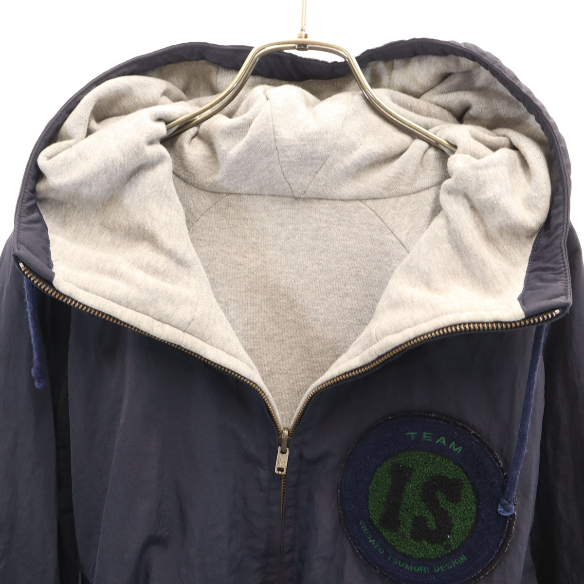 I.S. ISSEY MIYAKE アイエス イッセイミヤケ 80s 日本製 ヴィンテージ 長袖 リバーシブル ジップパーカー 9 ネイビー レディース