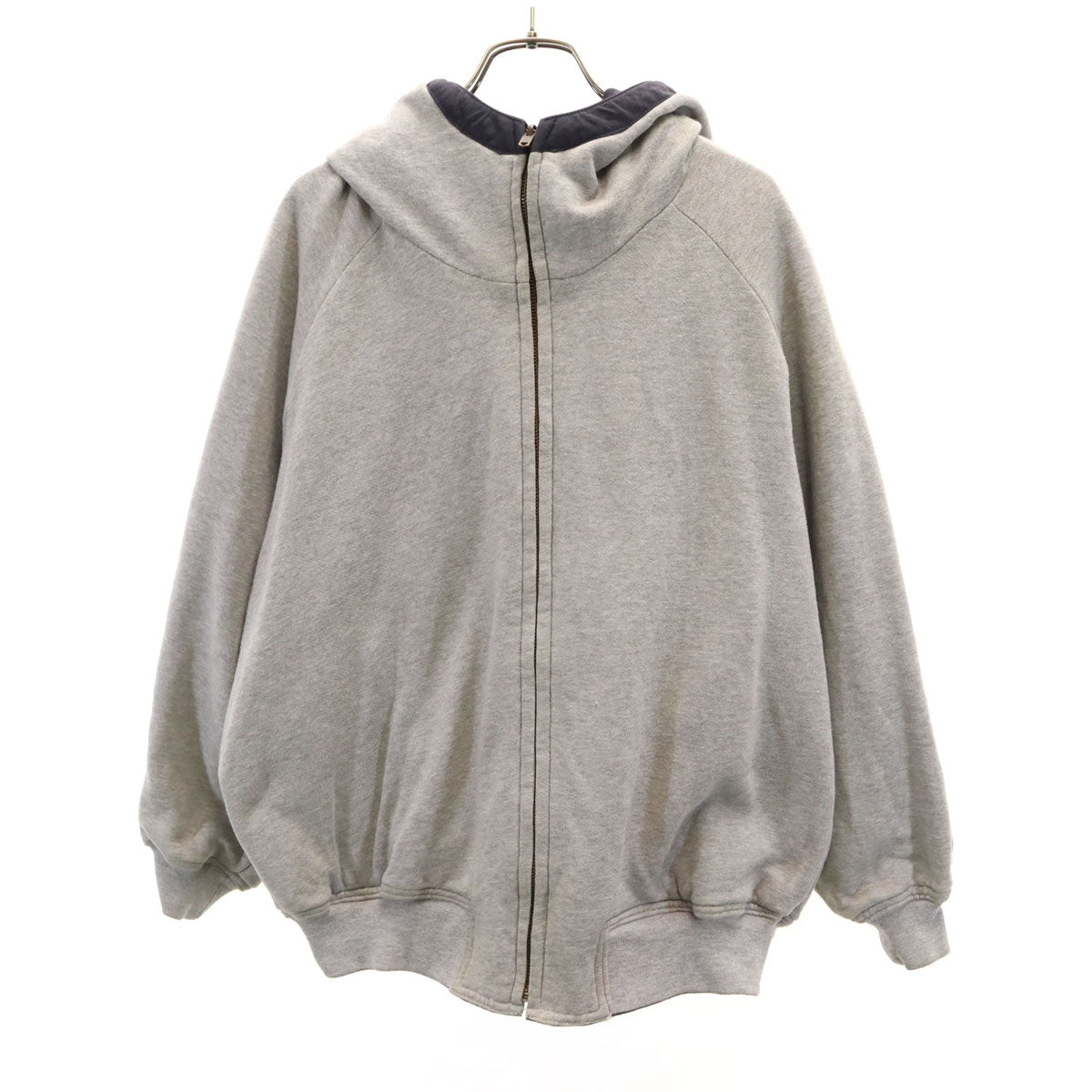 I.S. ISSEY MIYAKE アイエス イッセイミヤケ 80s 日本製 ヴィンテージ 長袖 リバーシブル ジップパーカー 9 ネイビー レディース