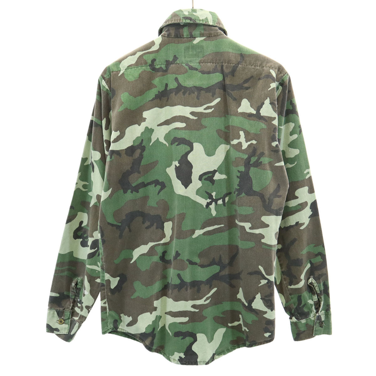 FIVE BROTHER ファイブブラザー 80s ヴィンテージ USA製 迷彩柄 長袖 ボタンダウンシャツ S カーキ メンズ