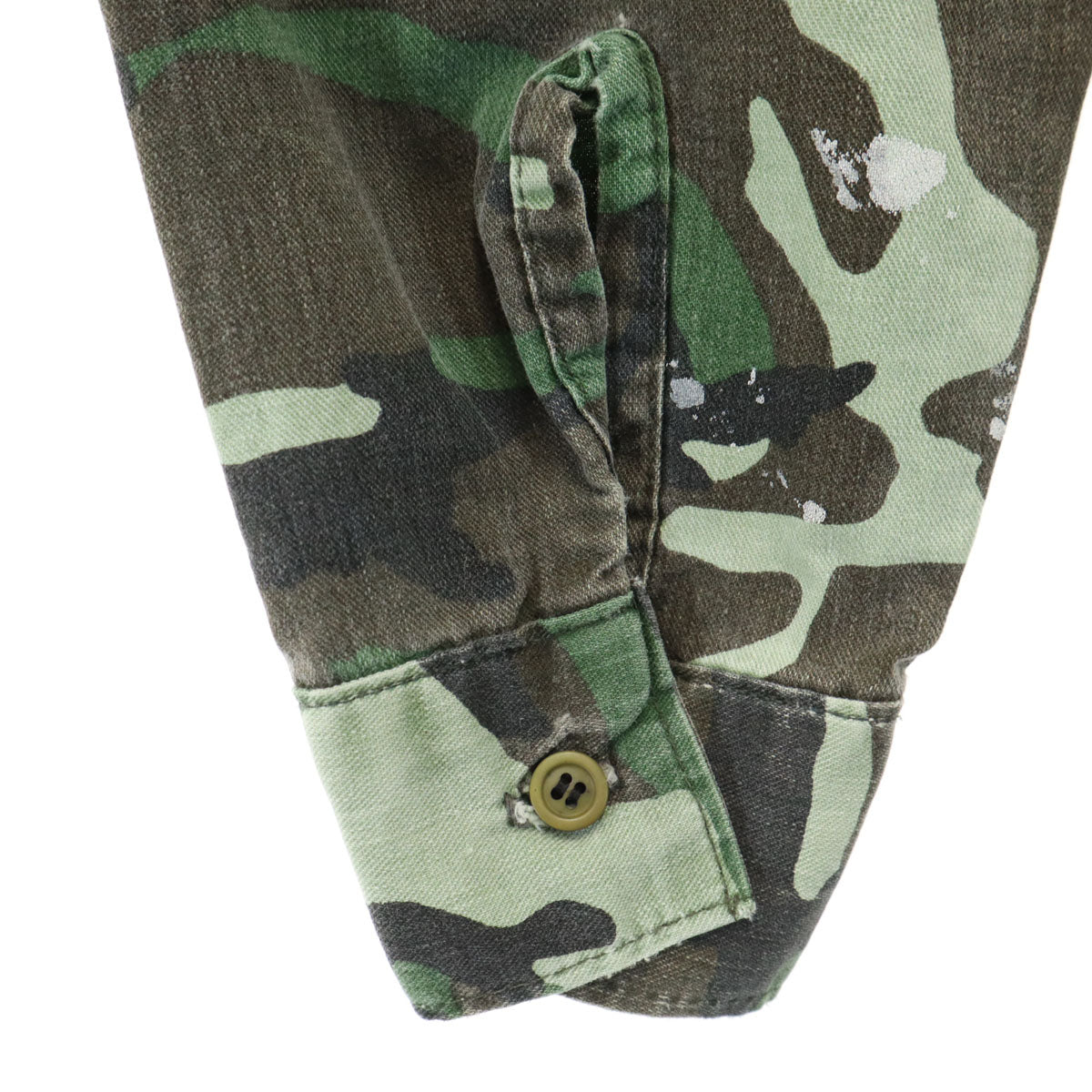 FIVE BROTHER ファイブブラザー 80s ヴィンテージ USA製 迷彩柄 長袖 ボタンダウンシャツ S カーキ メンズ